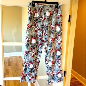 Christmas Pajamas Plush Fleece Pants Womens M New